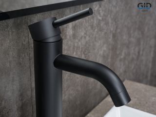 Смеситель высокий для раковины Gid Inga SS096-BM-D SS096BMD черный матовый